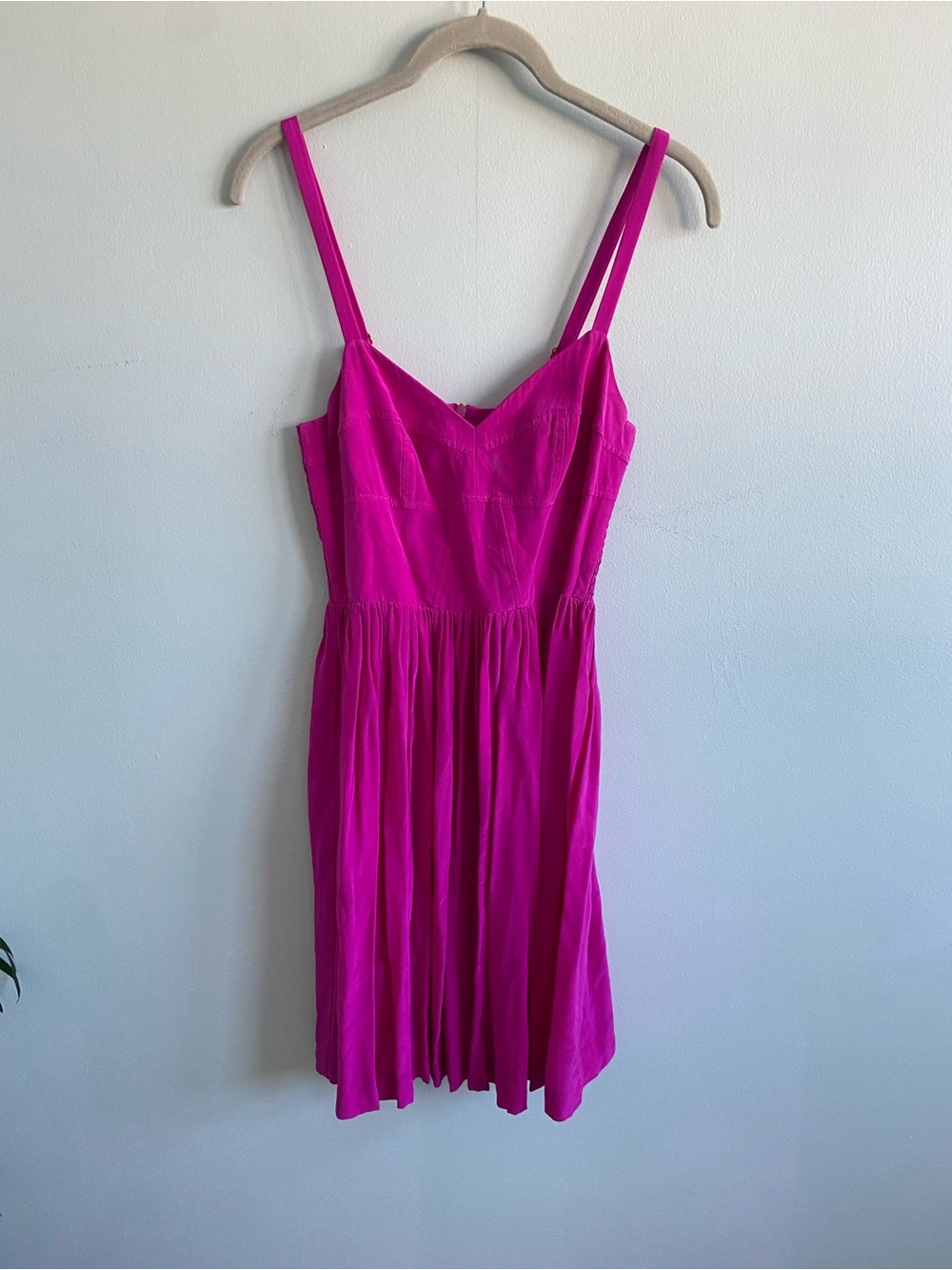 Amanda Uprichard Fuchsia Mini Dress with Spaghetti Straps